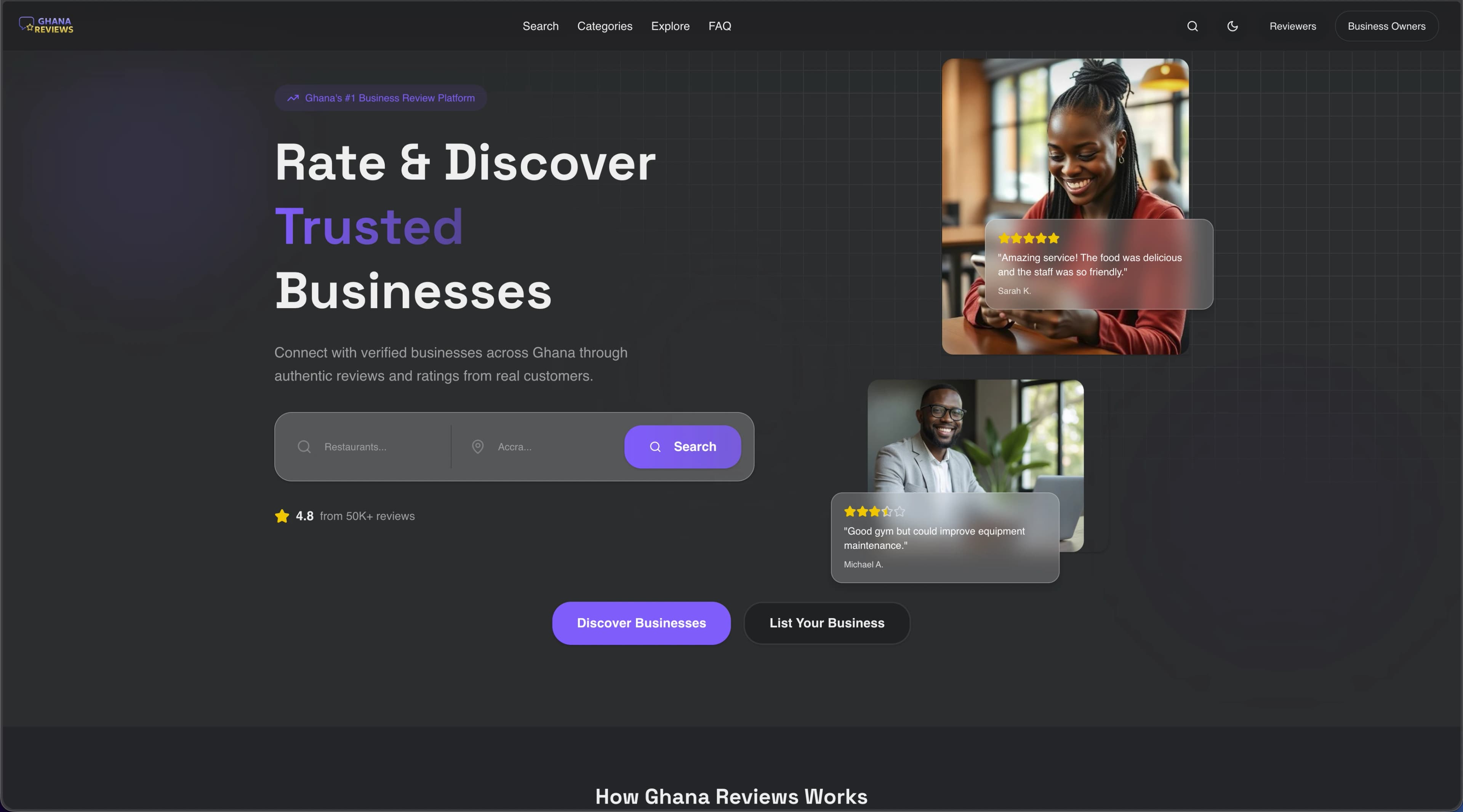 Ghana Reviews - Public Review Management Platform screenshot